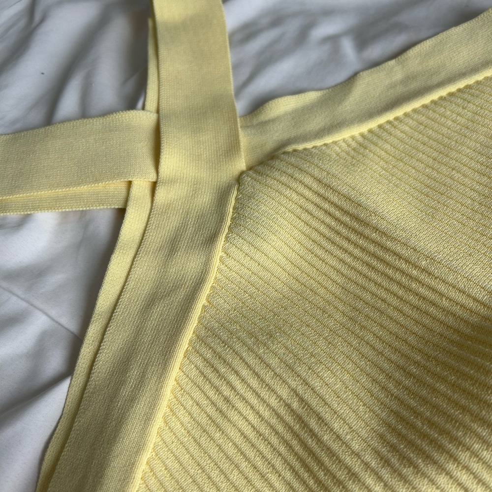 Butter Yellow Women's Cross-Strap Top - Picture 2 of 3